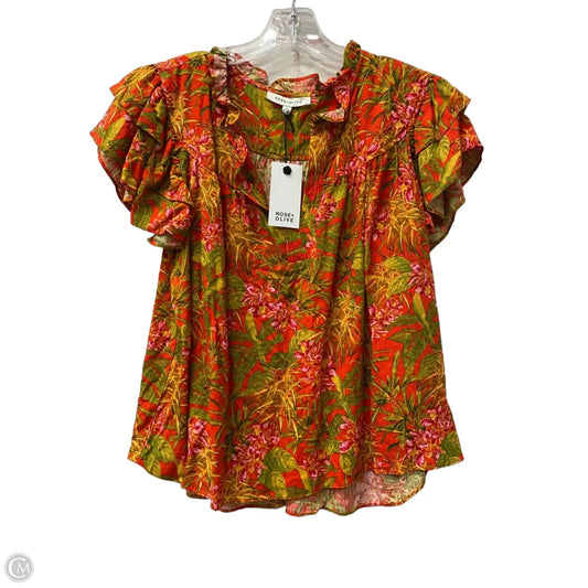 Top Short Sleeve By Rose And Olive In Red, Size: Xl
