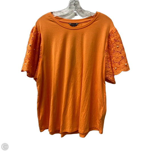 Top Short Sleeve By Cme In Orange, Size: 2x