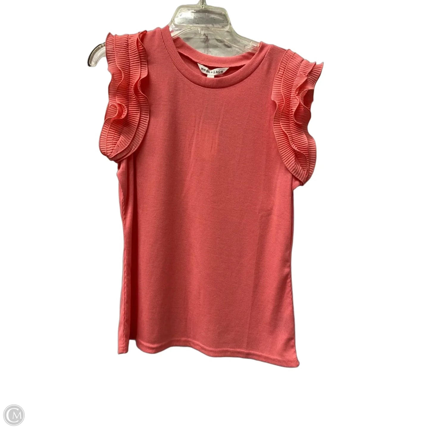 Top Sleeveless By mesh lace  In Pink, Size: Xl