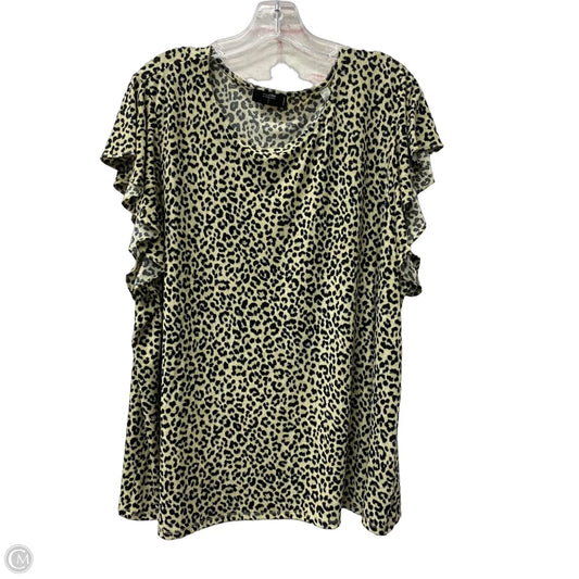 Top Short Sleeve By Tahari In Animal Print, Size: 3x