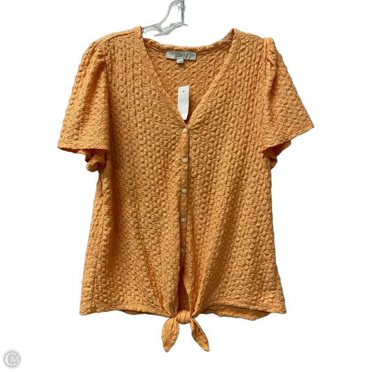 Top Short Sleeve By Loft In Orange, Size: L