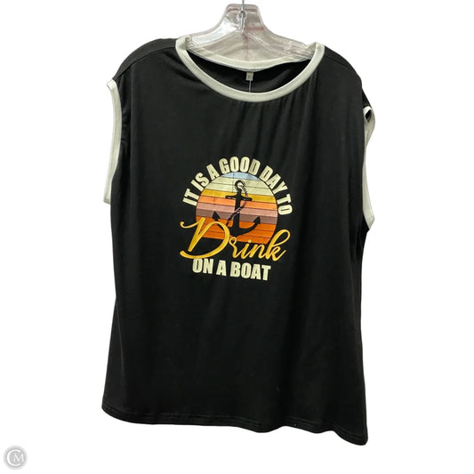 Top Sleeveless  In Black, Size: Xl