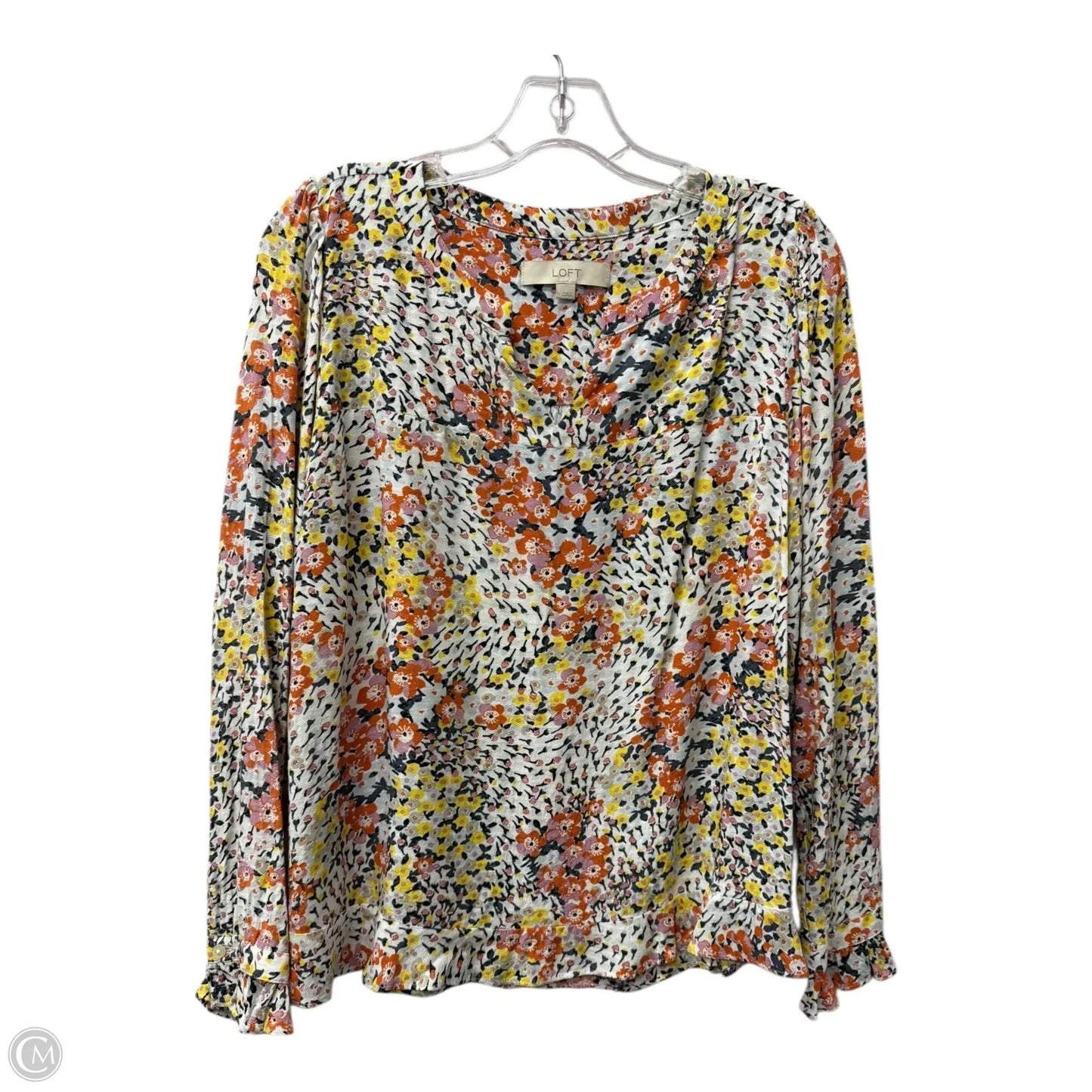 Top Long Sleeve By Loft In Grey, Size: S