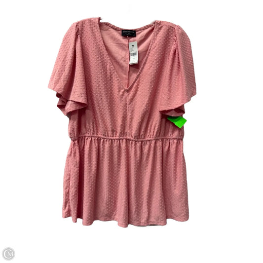 Top Short Sleeve By Lane Bryant In Pink, Size: Xl