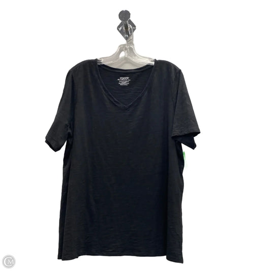 Top Short Sleeve By Chicos In Black, Size: Xl