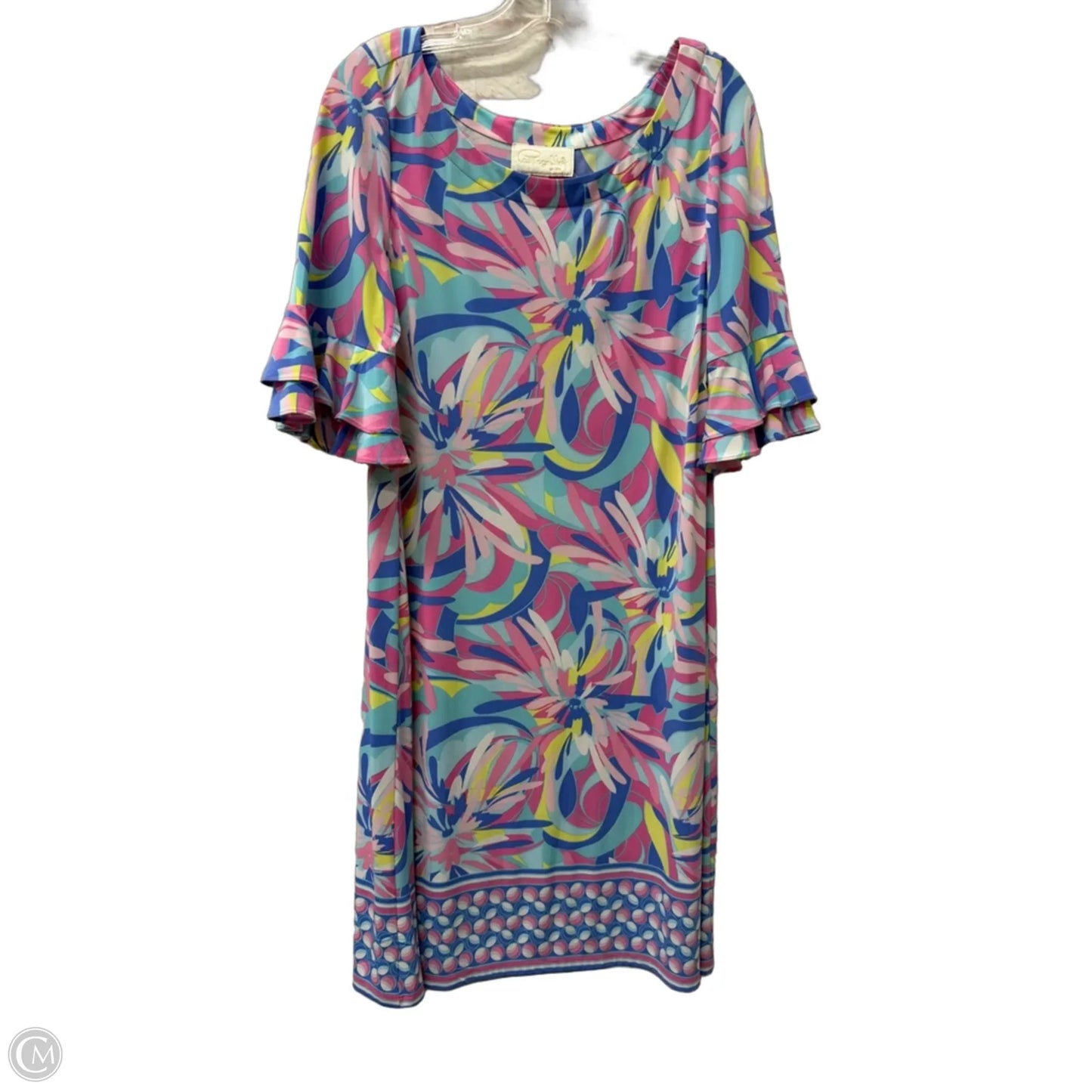Dress Casual Midi By Cappagallo In Blue & Pink, Size: L