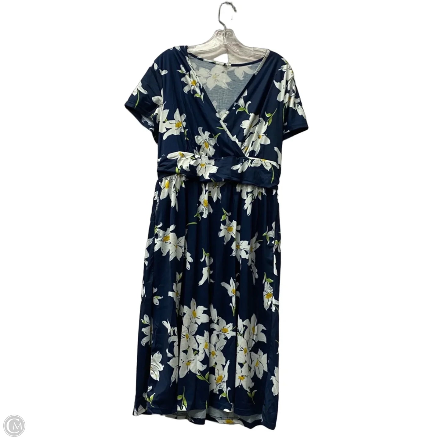 Dress Casual Midi Navy, Size: Xl