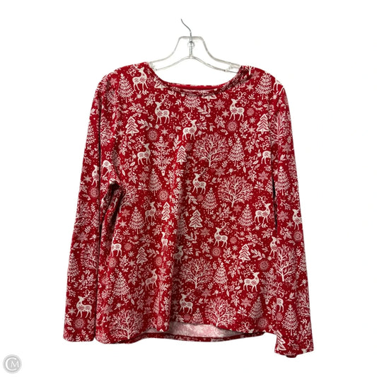 Top Long Sleeve Basic By Talbots In Red, Size: Xlp
