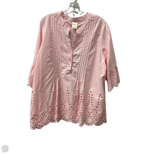 Top Short Sleeve By Blair In Pink, Size: Xl
