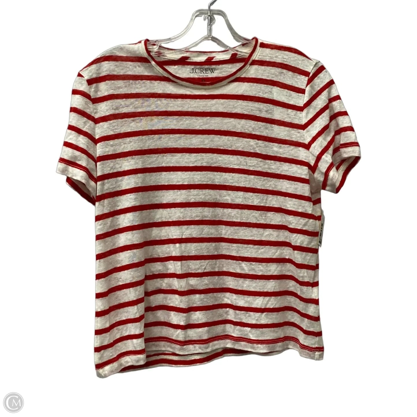Top Short Sleeve By J. Crew In Red & White, Size: Xs