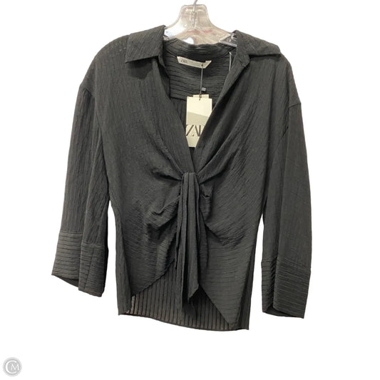 Top Long Sleeve By Zara In Black, Size: M