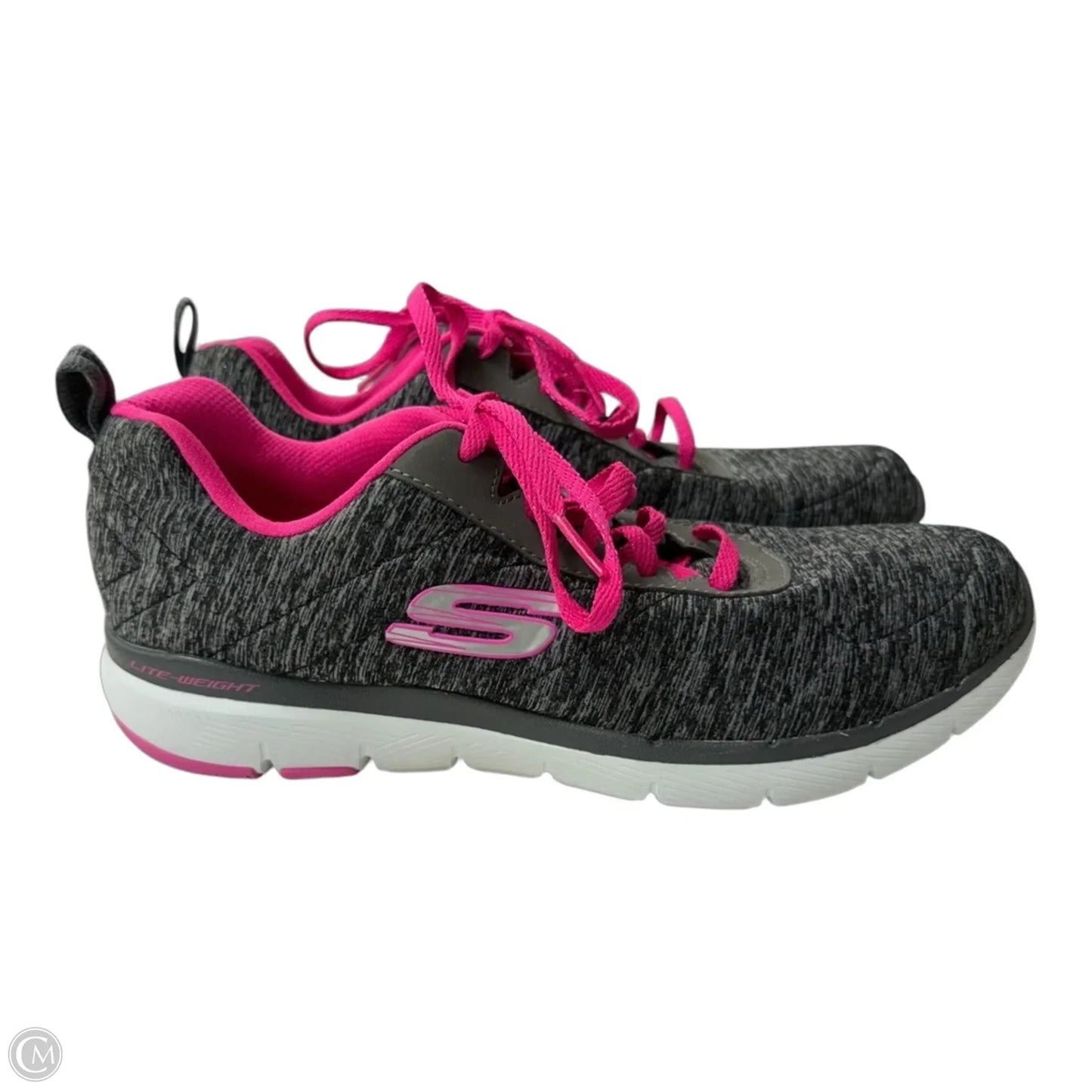 Shoes Athletic By Skechers In Grey & Pink, Size: 8