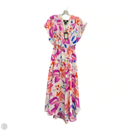 Dress Casual Midi By Dkny In Purple & White, Size: S