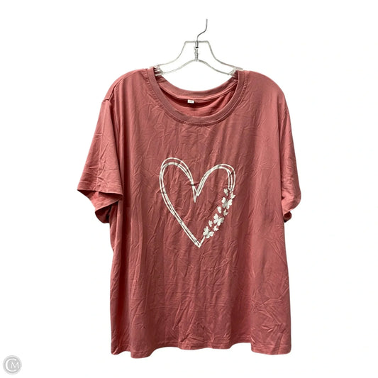 Top Short Sleeve By Cme In Pink, Size: 4x