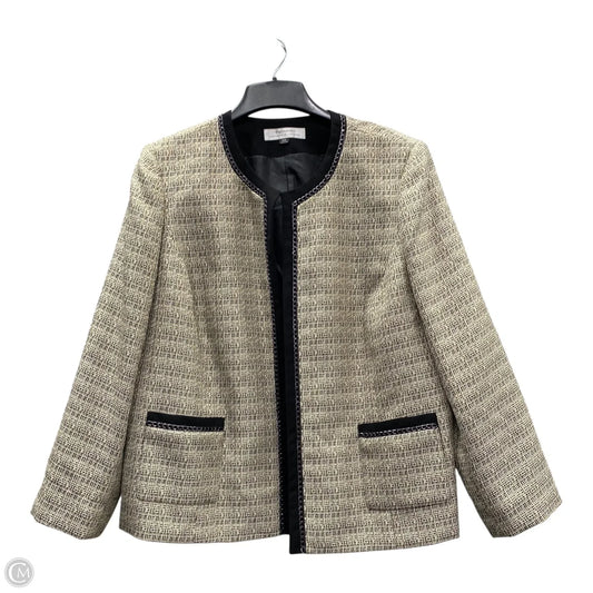 Blazer By Tahari By Arthur Levine In Black & Tan, Size: 1x