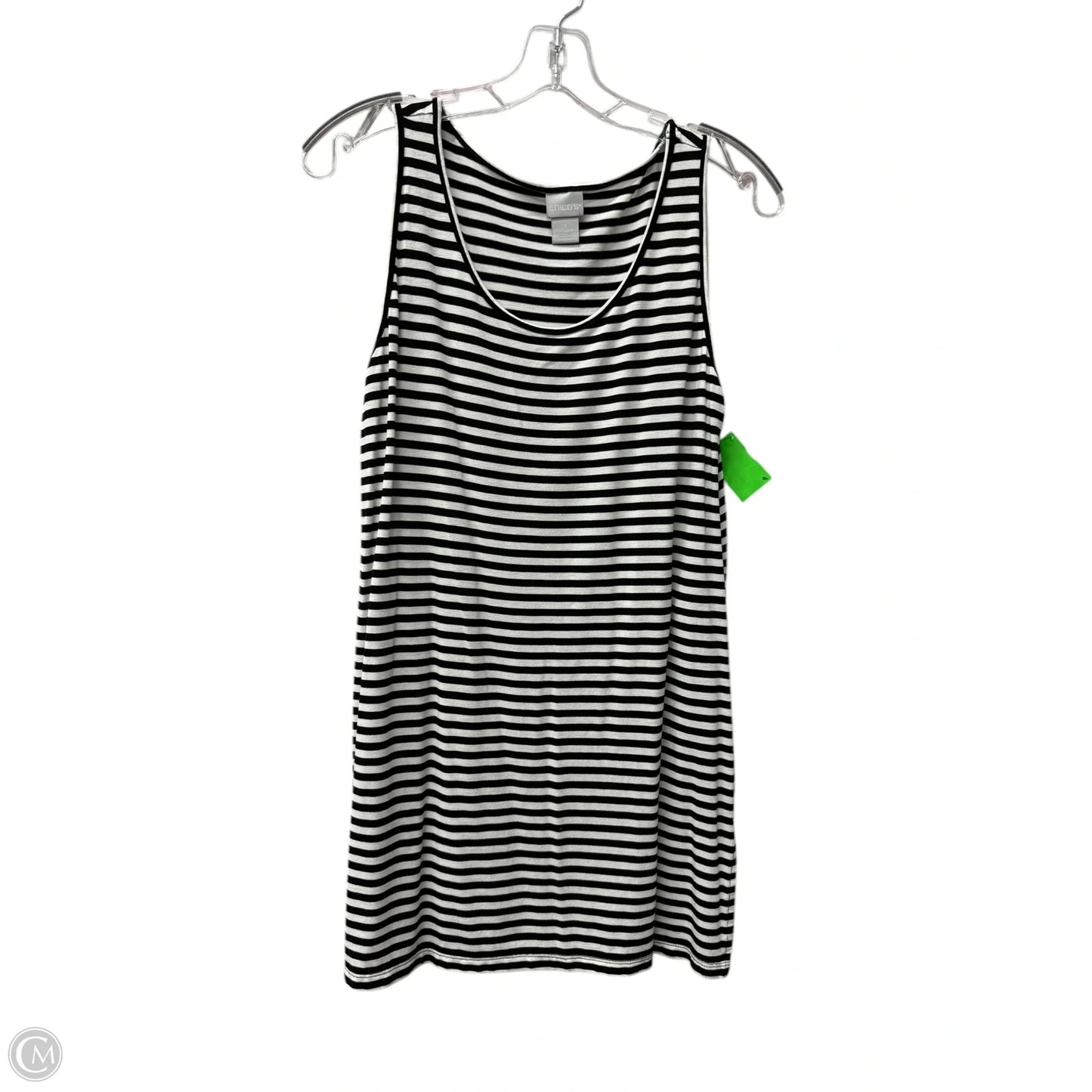 Top Sleeveless By Chicos In Black & White, Size: M