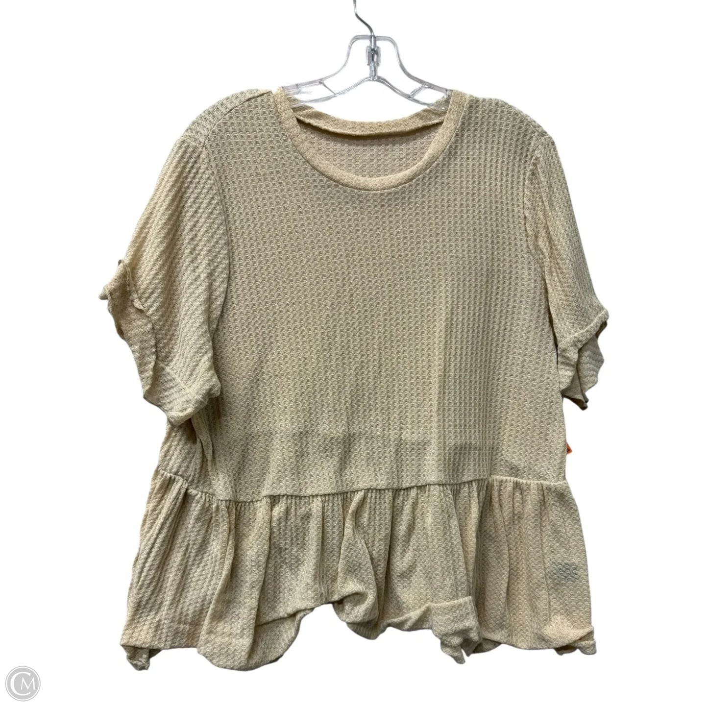 Top Short Sleeve By Shein In Tan, Size: 2x