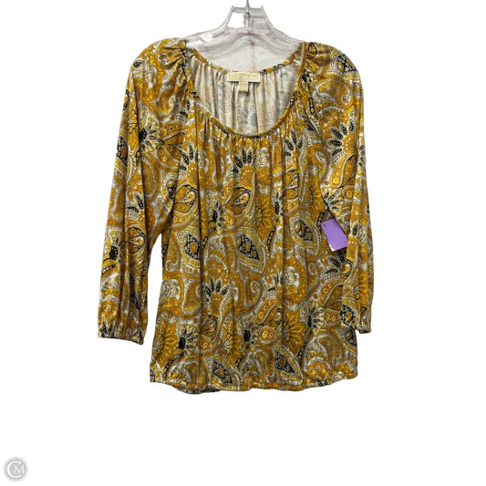 Top Long Sleeve By Michael By Michael Kors In Yellow, Size: M