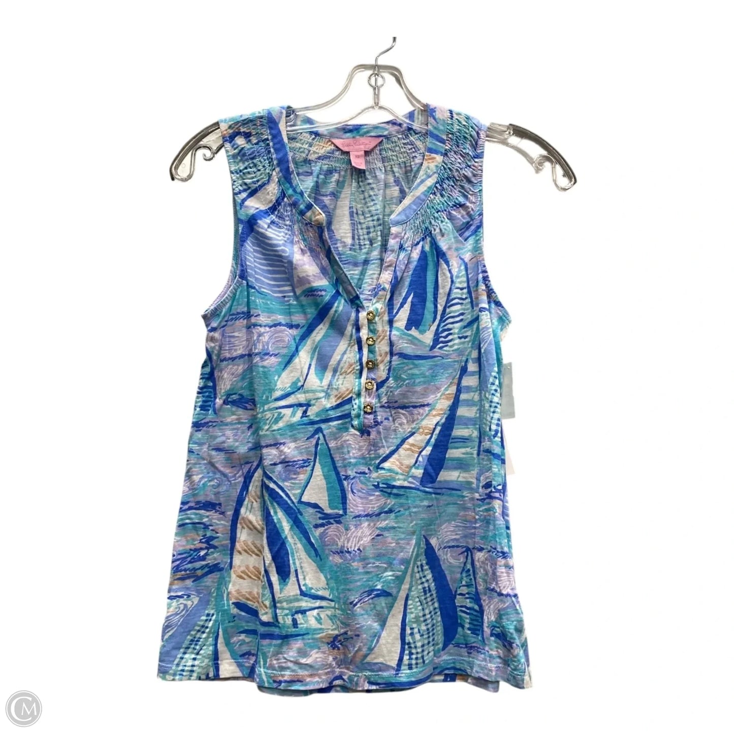 Top Sleeveless Designer By Lilly Pulitzer In Blue, Size: Xs