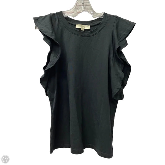 Top Short Sleeve By Loft In Black, Size: M