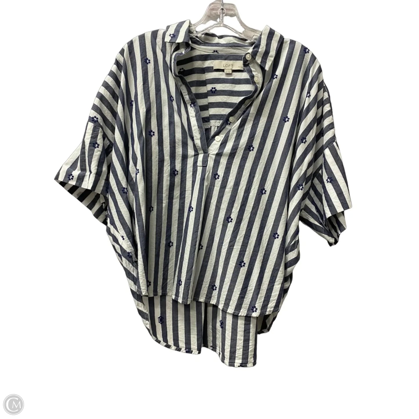 Top Short Sleeve By Loft In Blue, Size: Lp