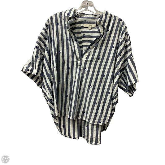 Top Short Sleeve By Loft In Blue, Size: Lp