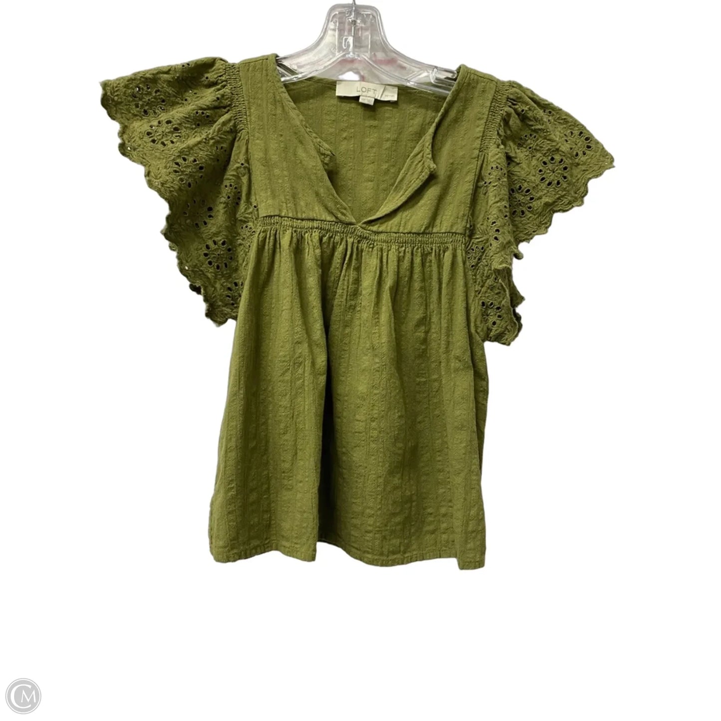 Top Short Sleeve By Loft In Green, Size: Xsp