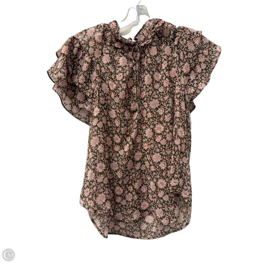 Top Short Sleeve By Anthropologie In Brown, Size: S