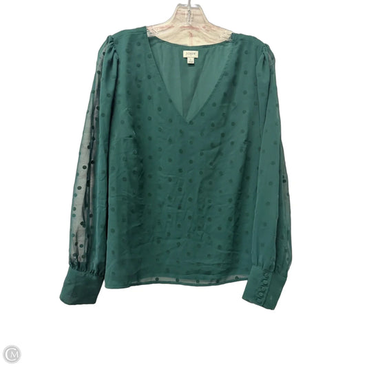 Top Long Sleeve By J. Crew In Green, Size: L