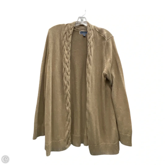 Sweater Cardigan By Karen Scott In Tan, Size: Xl