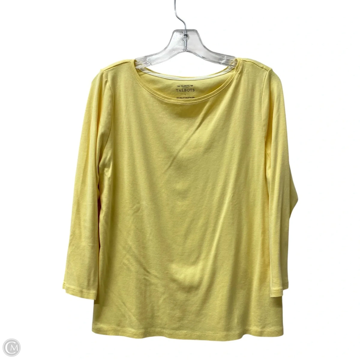 Top Long Sleeve Basic By Talbots In Yellow, Size: L