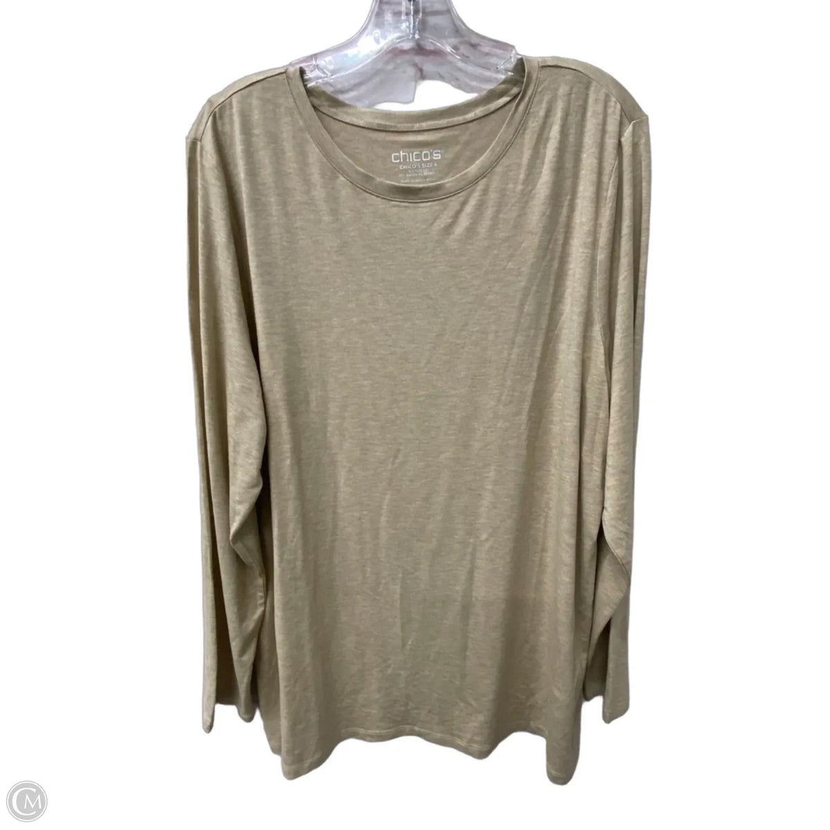 Top Long Sleeve Basic By Chicos In Tan, Size: 1x