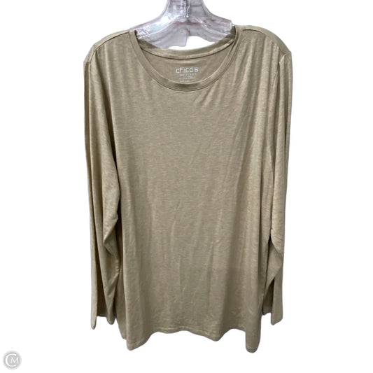 Top Long Sleeve Basic By Chicos In Tan, Size: 1x