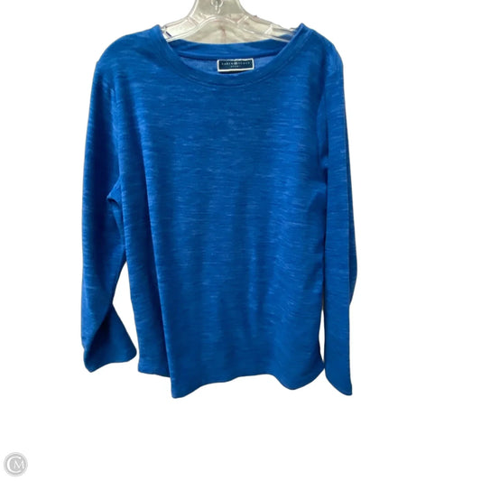 Sweatshirt Crewneck By Karen Scott In Blue, Size: L