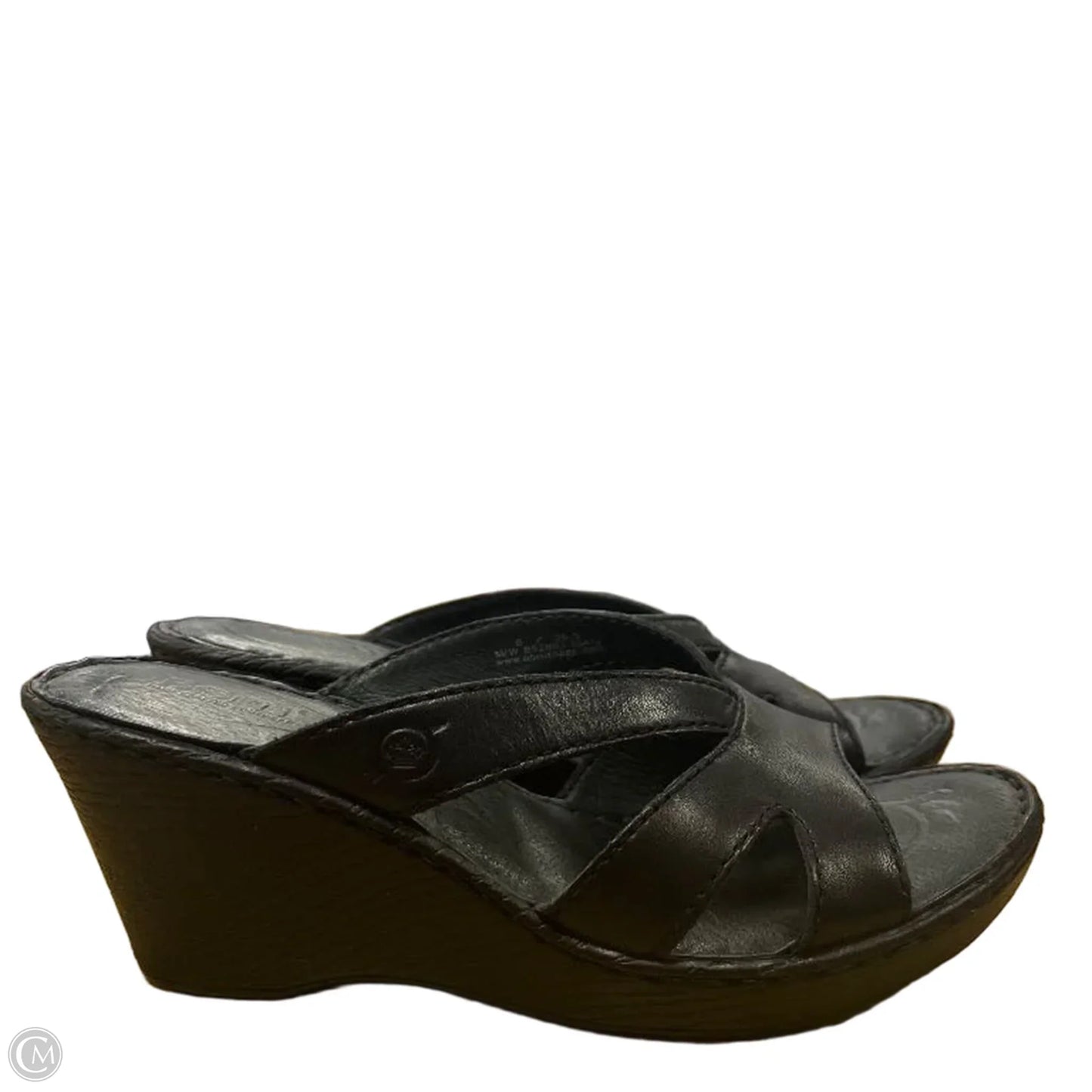 Sandals Heels Wedge By Born In Black, Size: 6