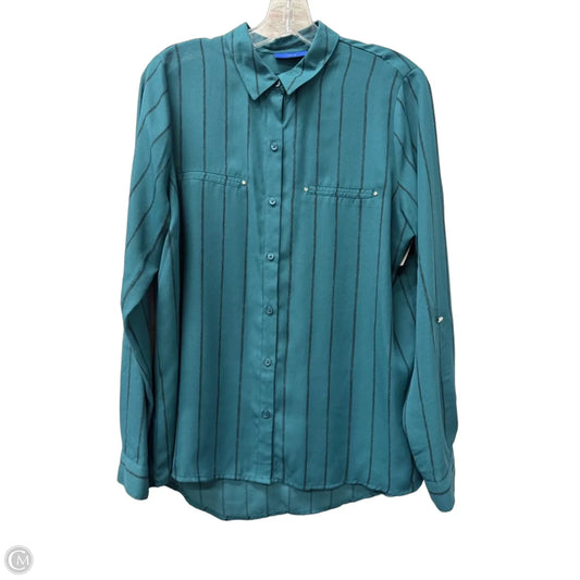 Top Long Sleeve By Apt 9 In Blue & Brown, Size: L
