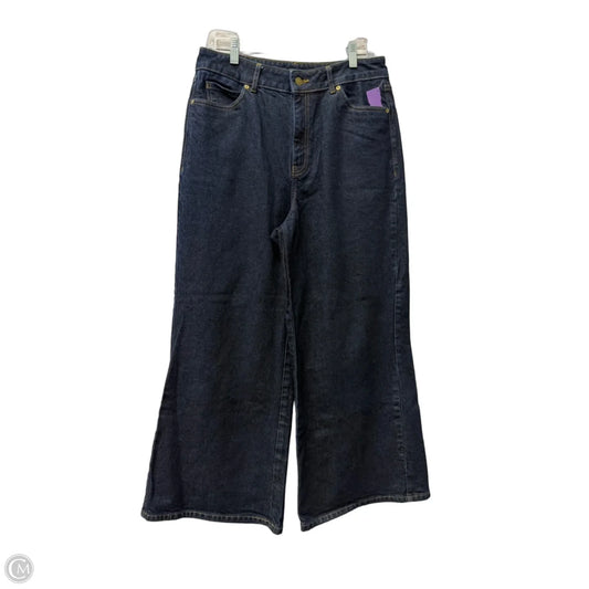 Jeans Wide Leg By Express In Blue, Size: 8