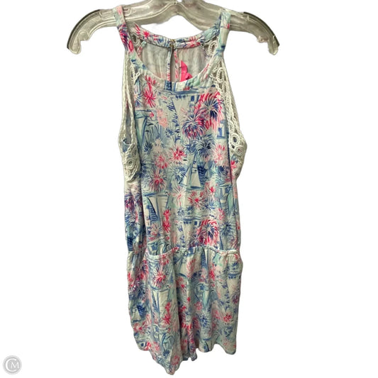 Romper Designer By Lilly Pulitzer In Blue & Pink, Size: L