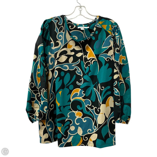 Top Long Sleeve By Chicos In Black & Green, Size: Xl