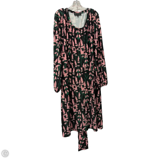 Dress Casual Midi By Eloquii In Black & Pink, Size: 3x