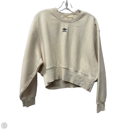 Athletic Sweatshirt Crewneck By Adidas In Cream, Size: S