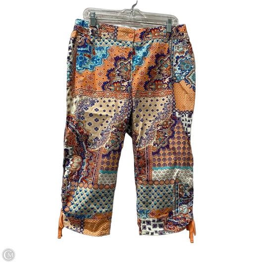 Capris By Chicos In Blue & Orange, Size: 10p