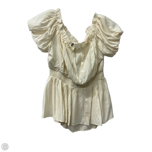 Top Short Sleeve By scarler In Ivory, Size: M
