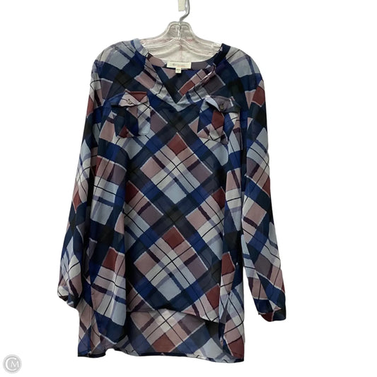 Top 3/4 Sleeve By Vince Camuto In Blue, Size: L
