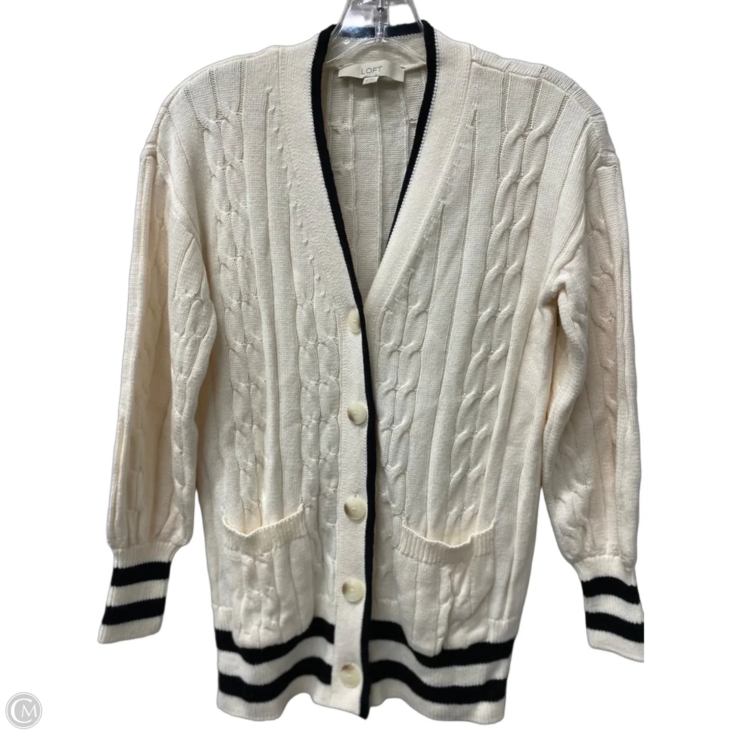 Cardigan By Loft In Cream, Size: Xs