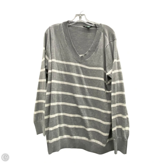 Top Long Sleeve By Terra & Sky In Grey, Size: 1x