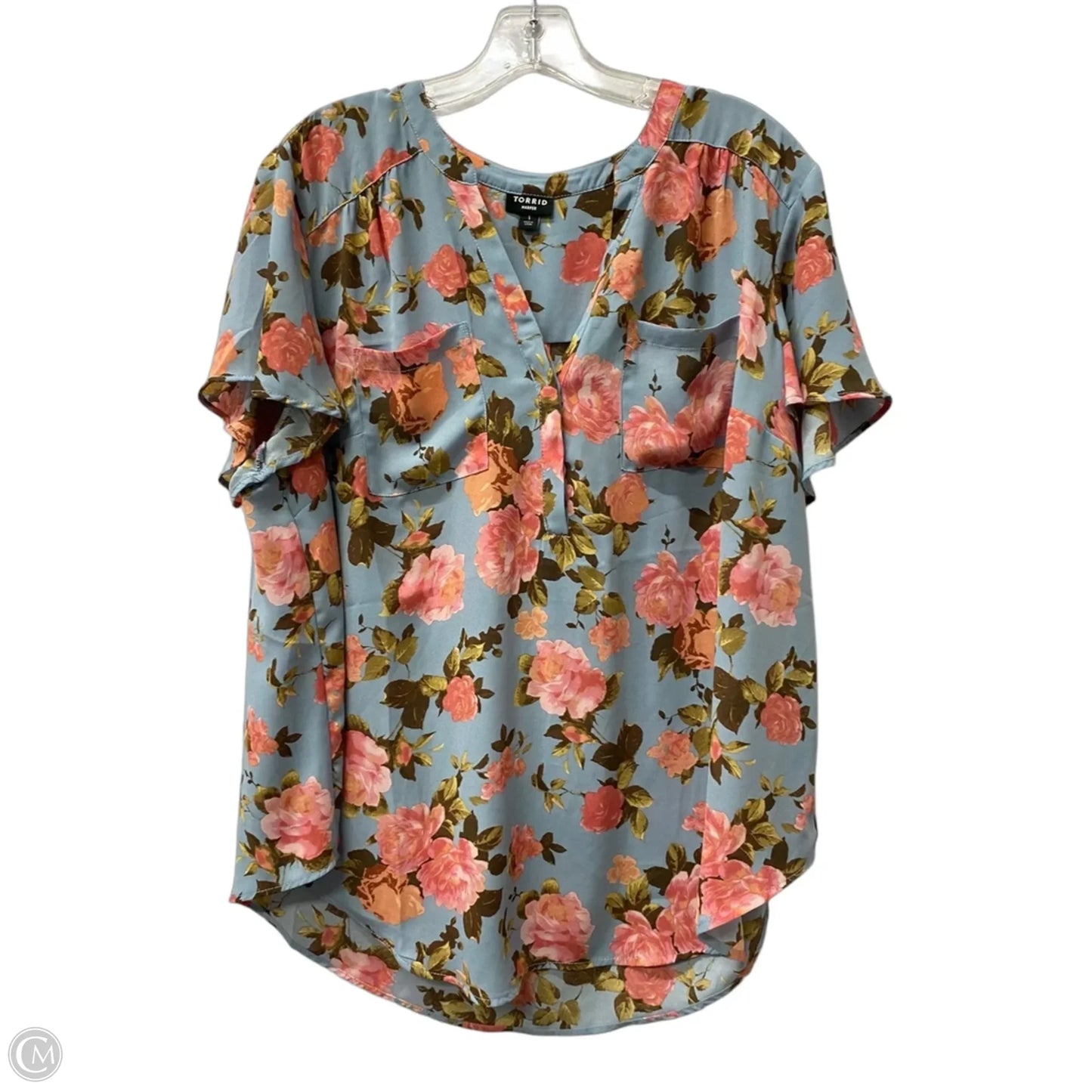 Top Short Sleeve By Torrid In Blue, Size: 1x
