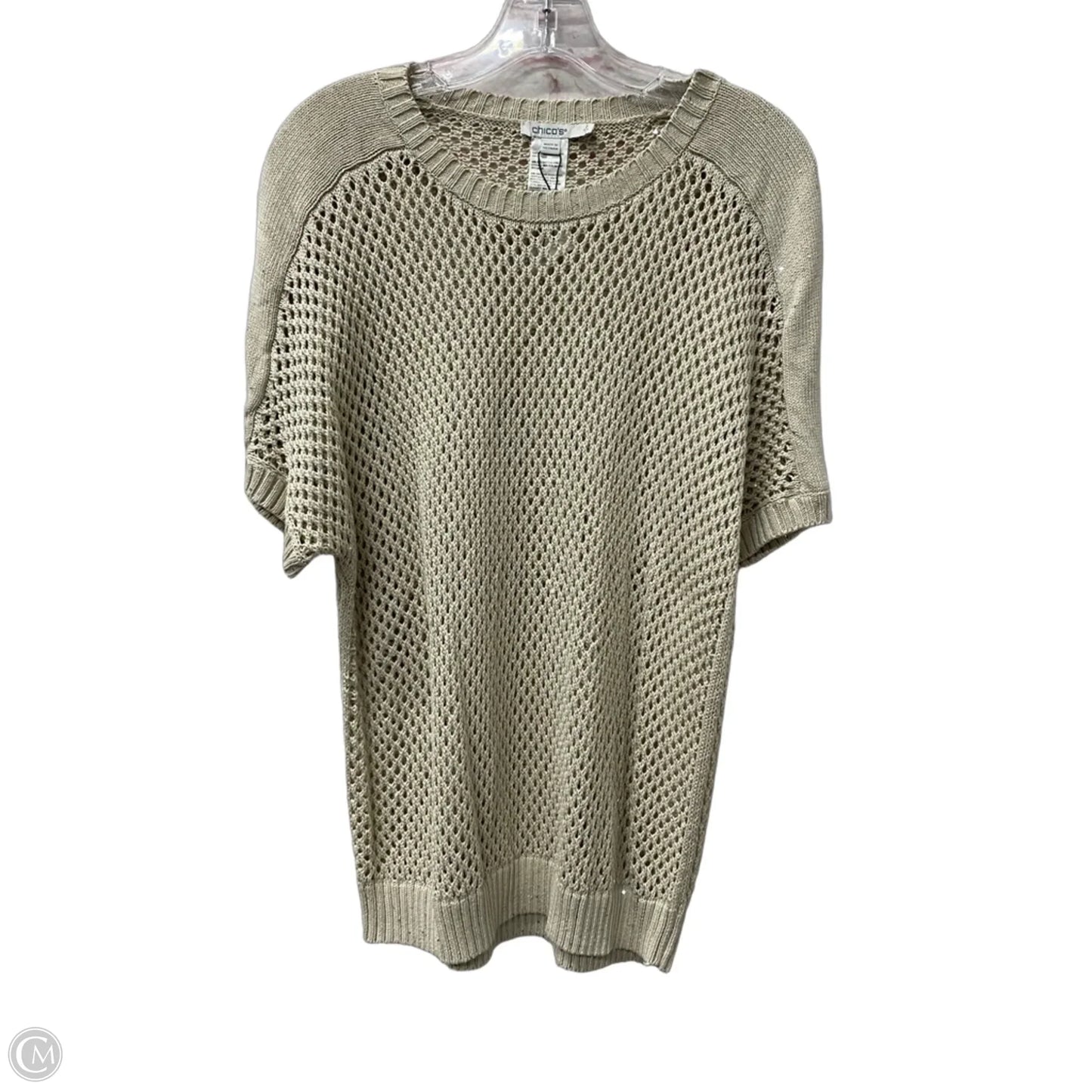 Top Short Sleeve By Chicos In Beige, Size: L