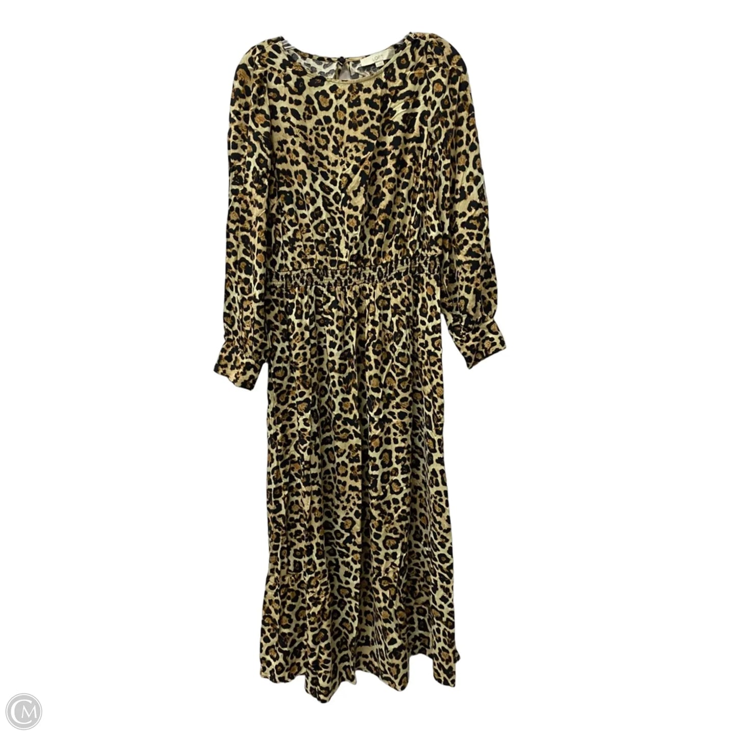Dress Casual Midi By Loft In Animal Print, Size: Mp