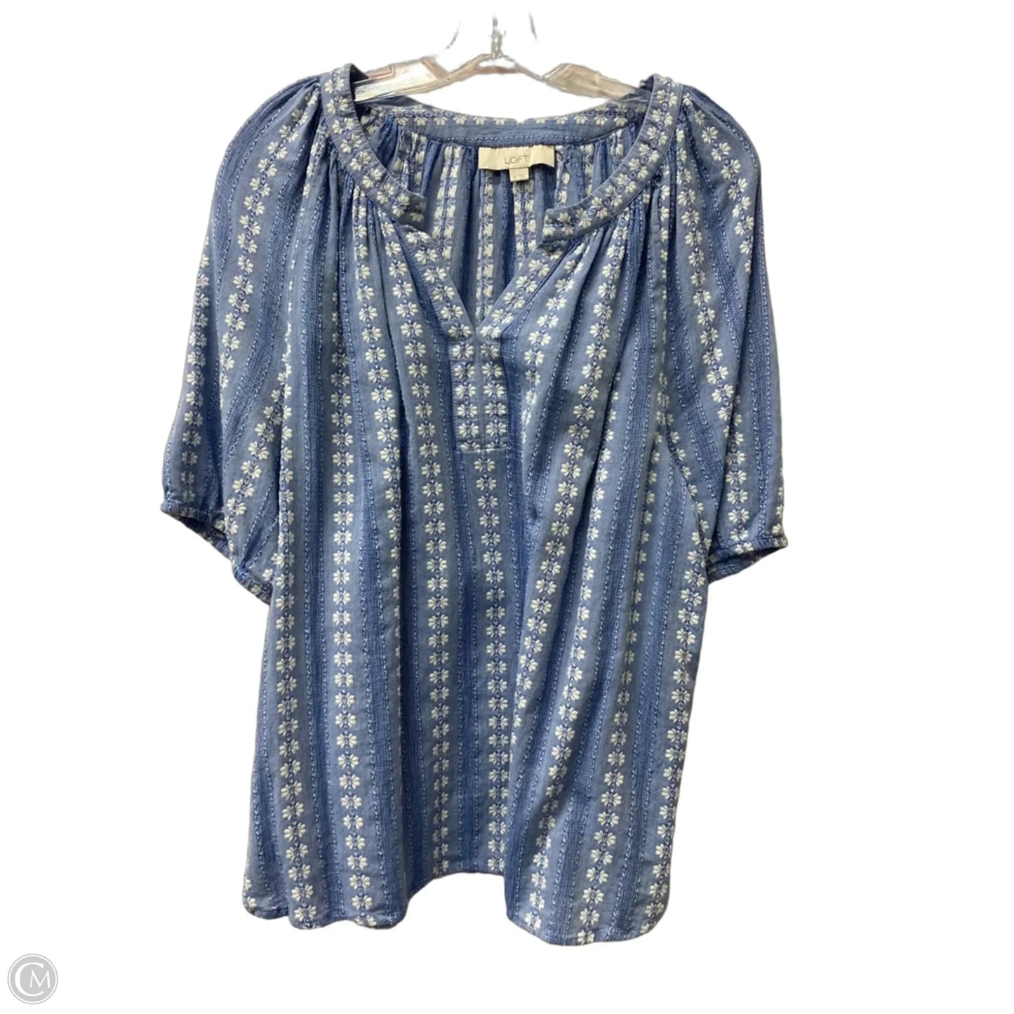 Top Short Sleeve By Loft In Blue, Size: Xlarge